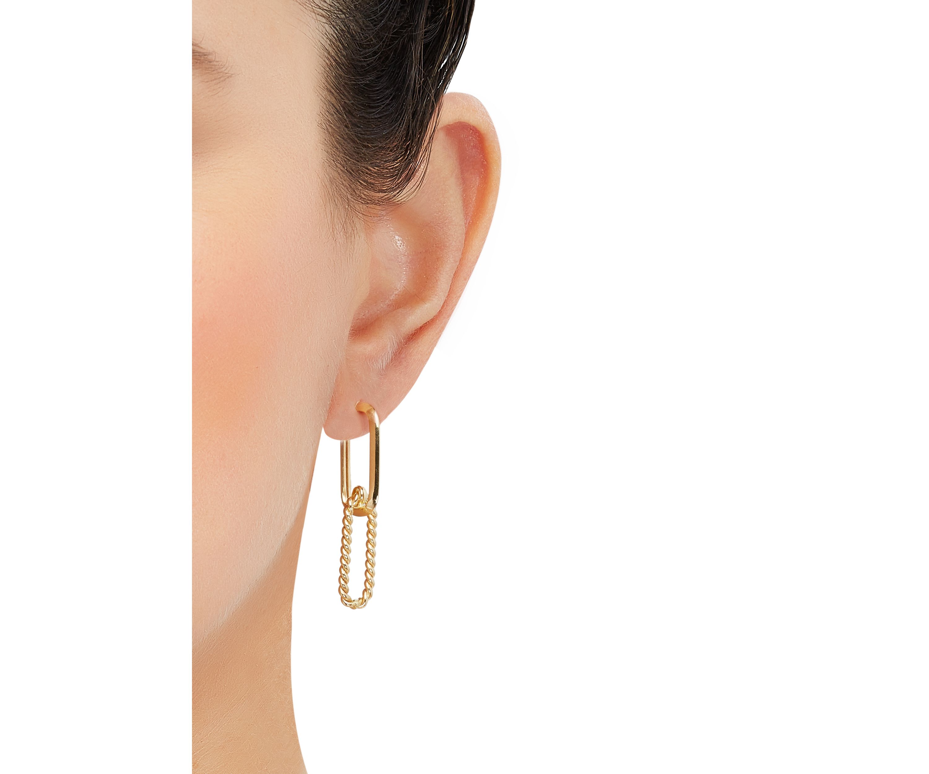 Hollow Fancy Door Knockers Design Earrings in 10K Yellow Gold
