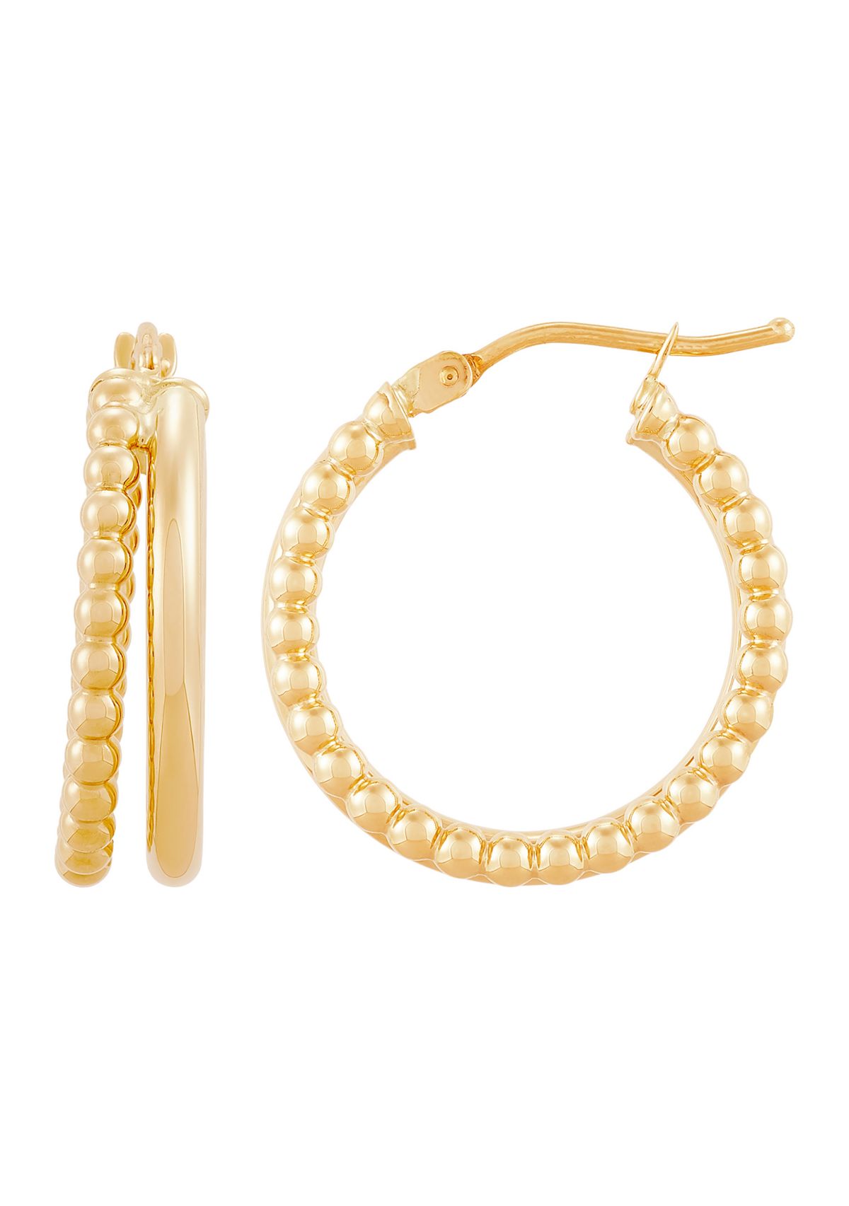 Double Rows Tube Hoop Earrings in 10K Yellow Gold