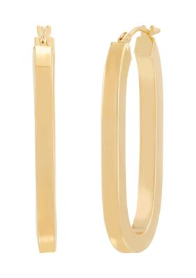 Belk & Co Paperclip Square Tubing Hoop Earrings in 10K Yellow Gold