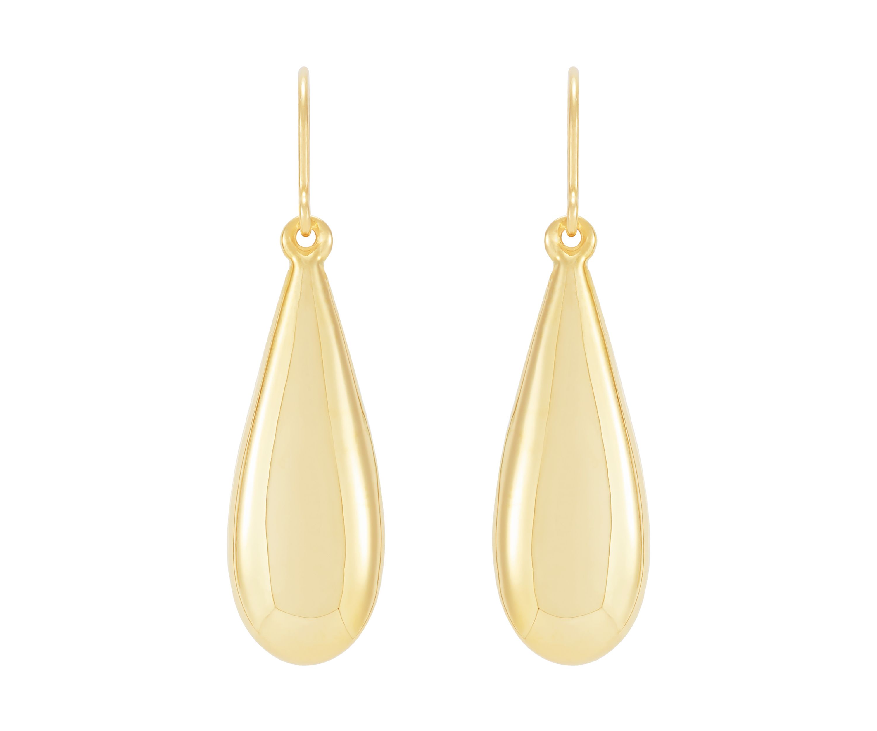 Eggplant Drop Earrings in 10K Yellow Gold