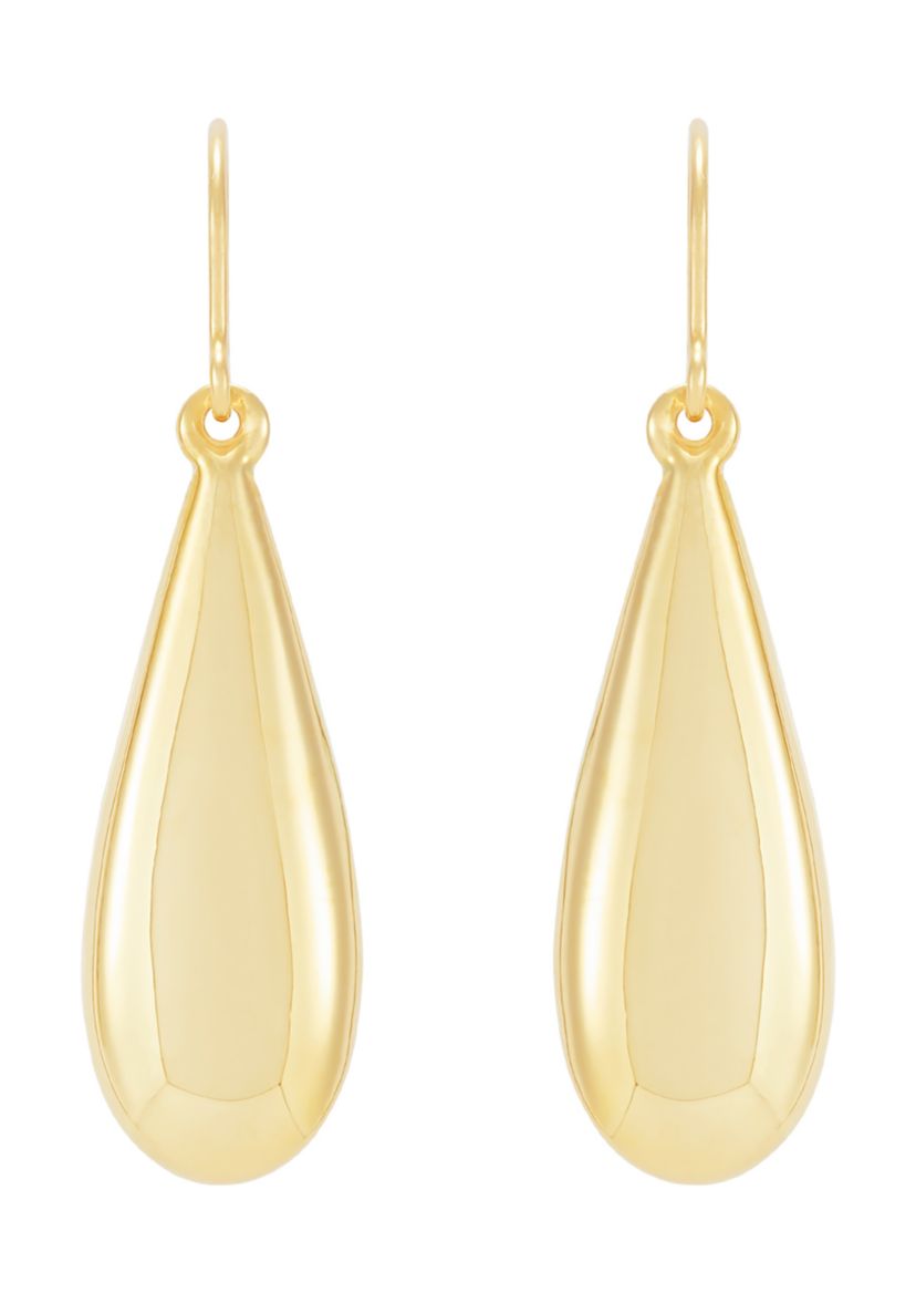 Eggplant Drop Earrings in 10K Yellow Gold