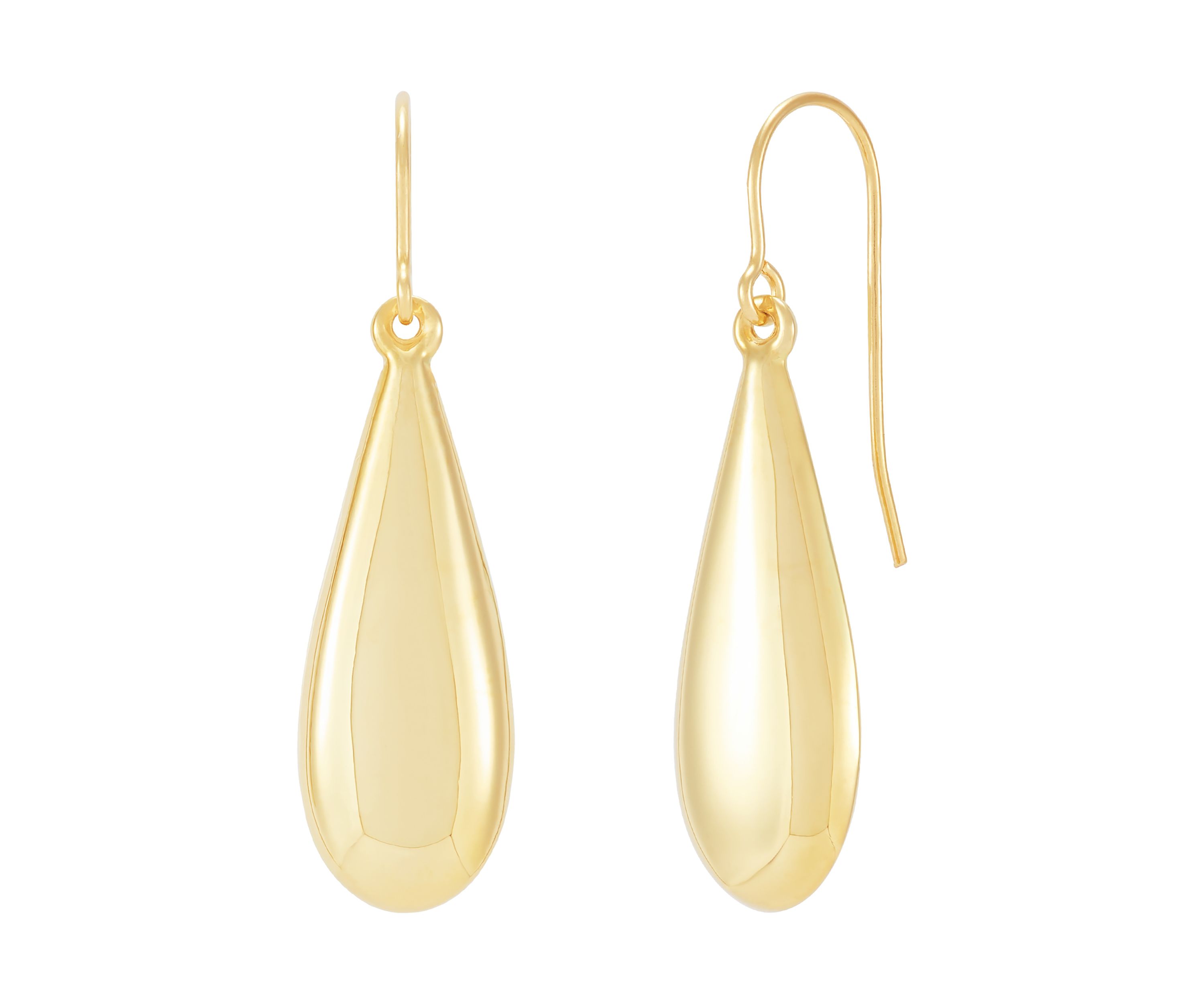 Eggplant Drop Earrings in 10K Yellow Gold