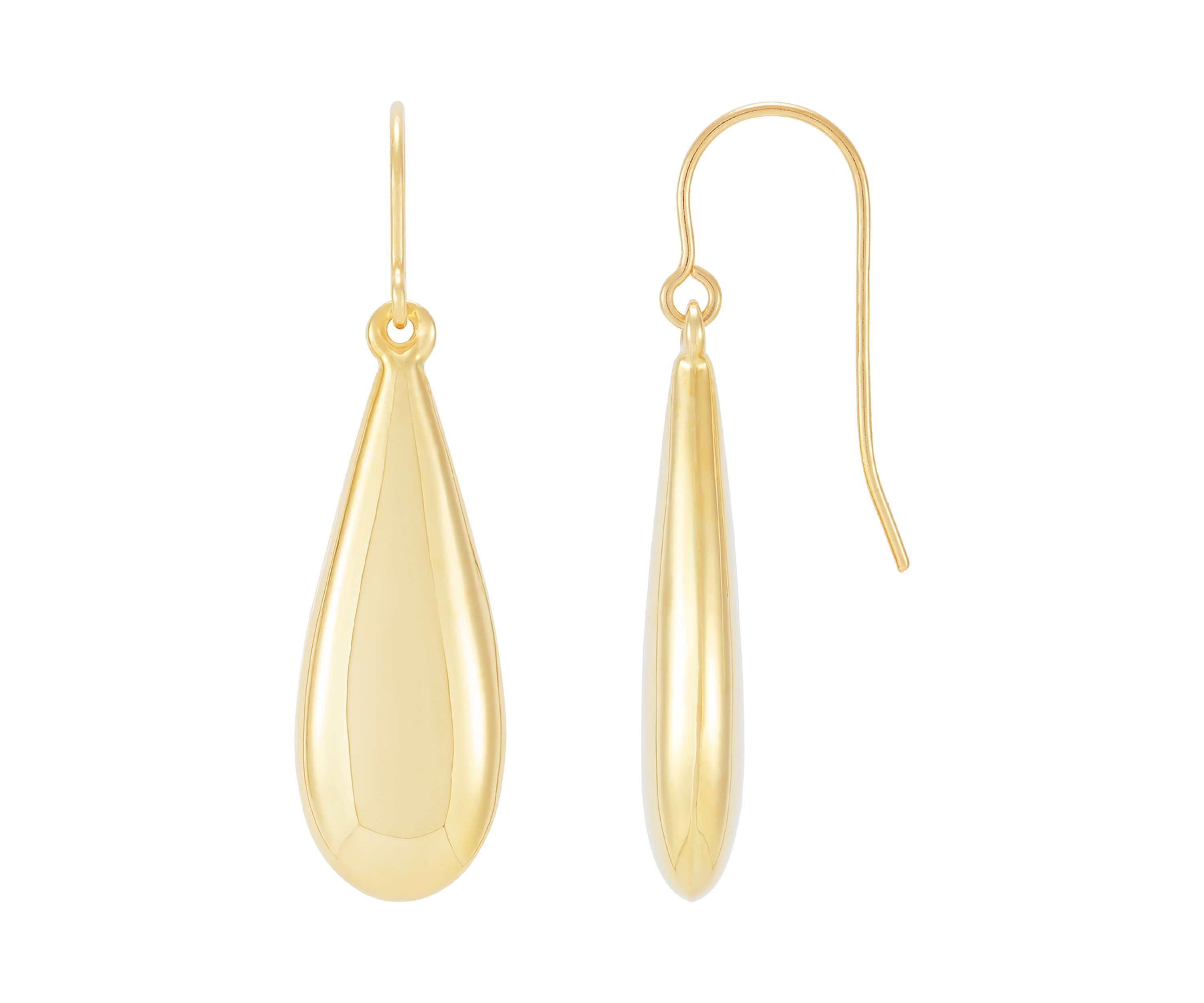 Eggplant Drop Earrings in 10K Yellow Gold
