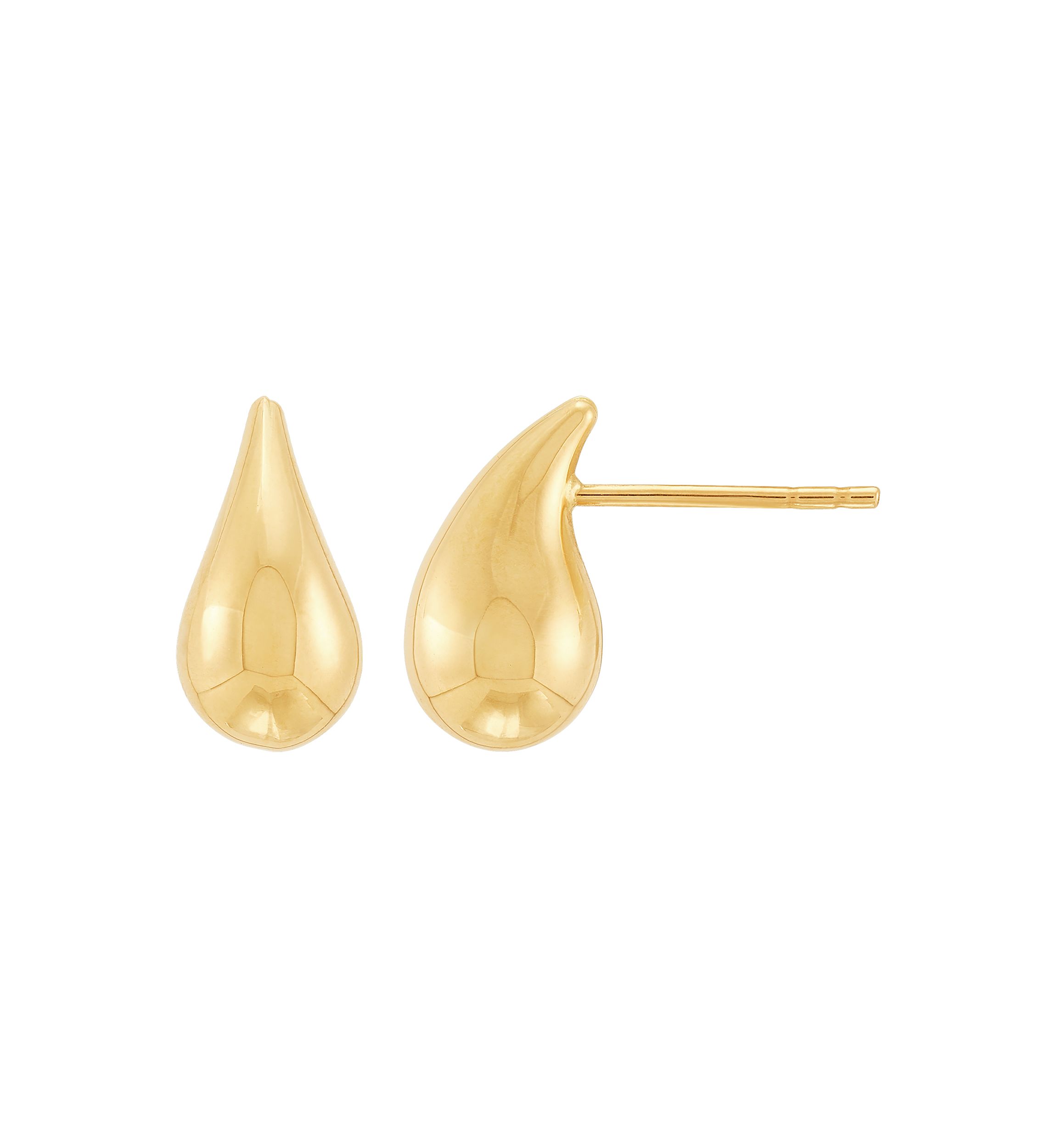 Teardrop Stud Earrings in 10K Yellow Gold