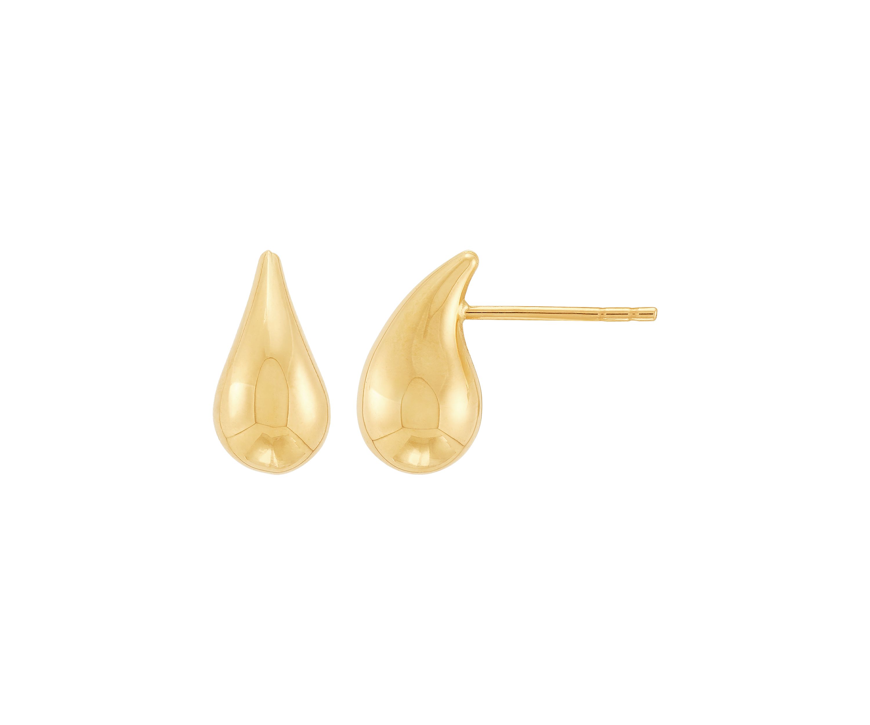 Teardrop Stud Earrings in 10K Yellow Gold