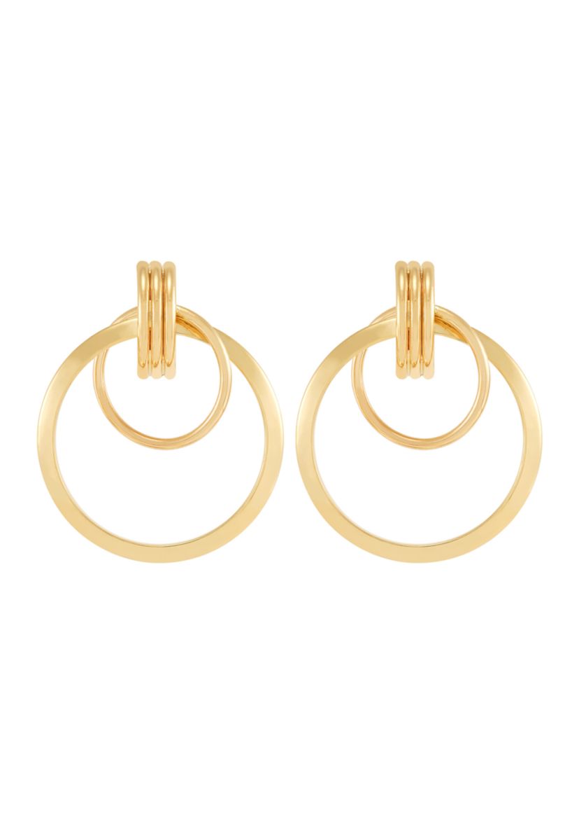 Layered Door Knockers Earrings in 10K Yellow Gold
