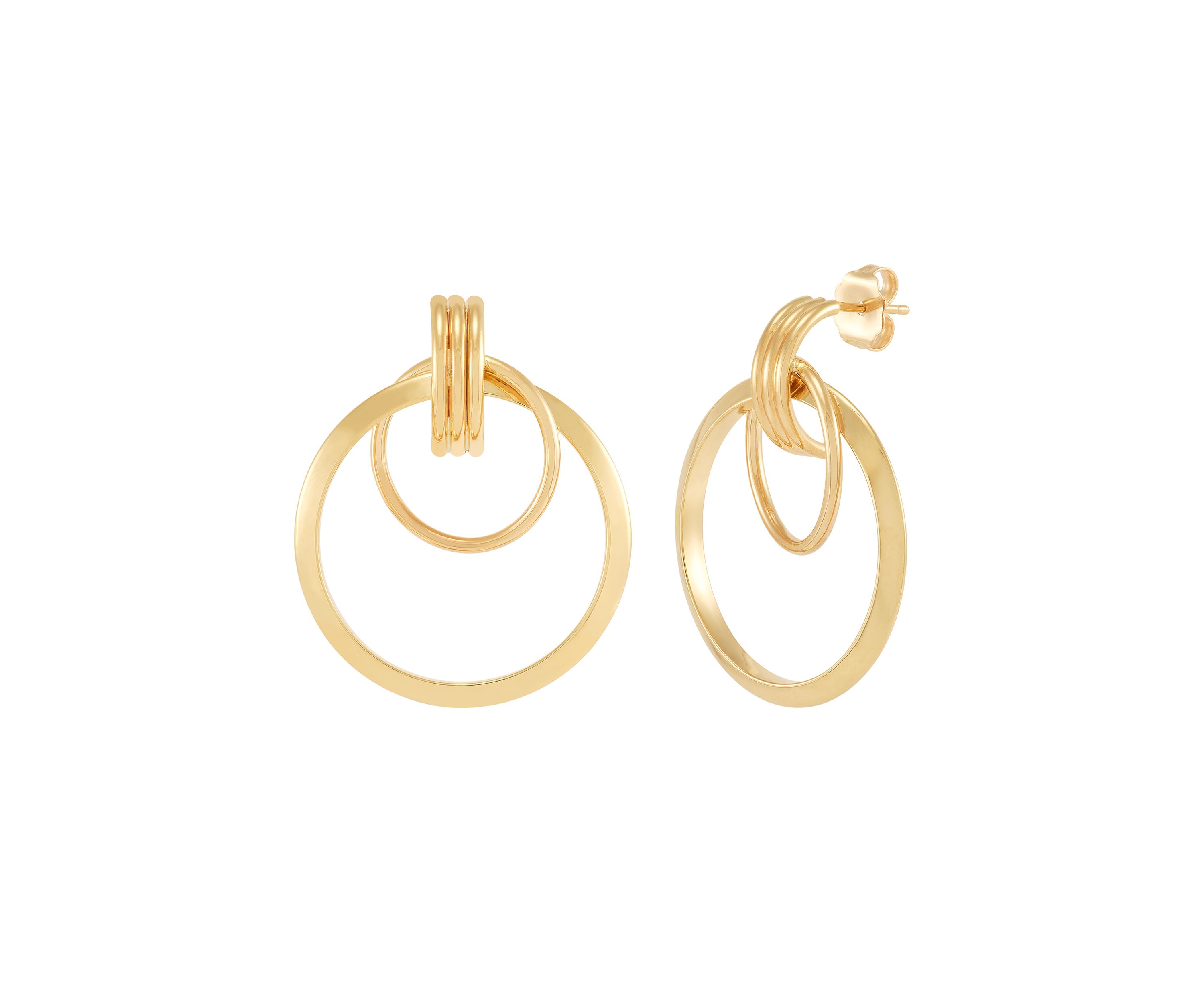 Layered Door Knockers Earrings in 10K Yellow Gold