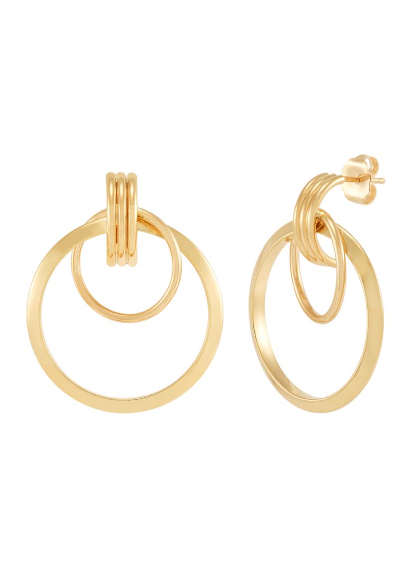 Layered Door Knockers Earrings in 10K Yellow Gold