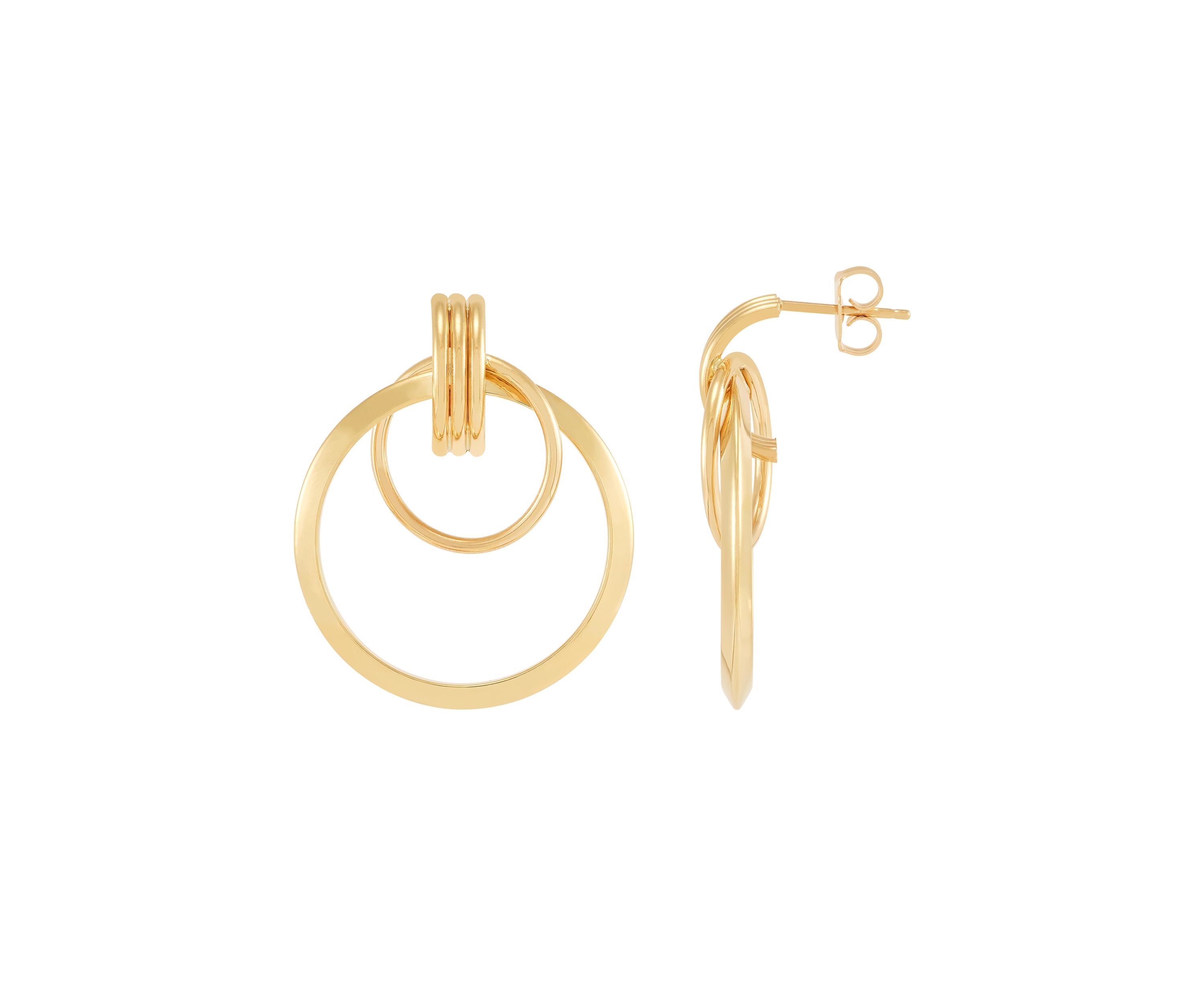 Layered Door Knockers Earrings in 10K Yellow Gold