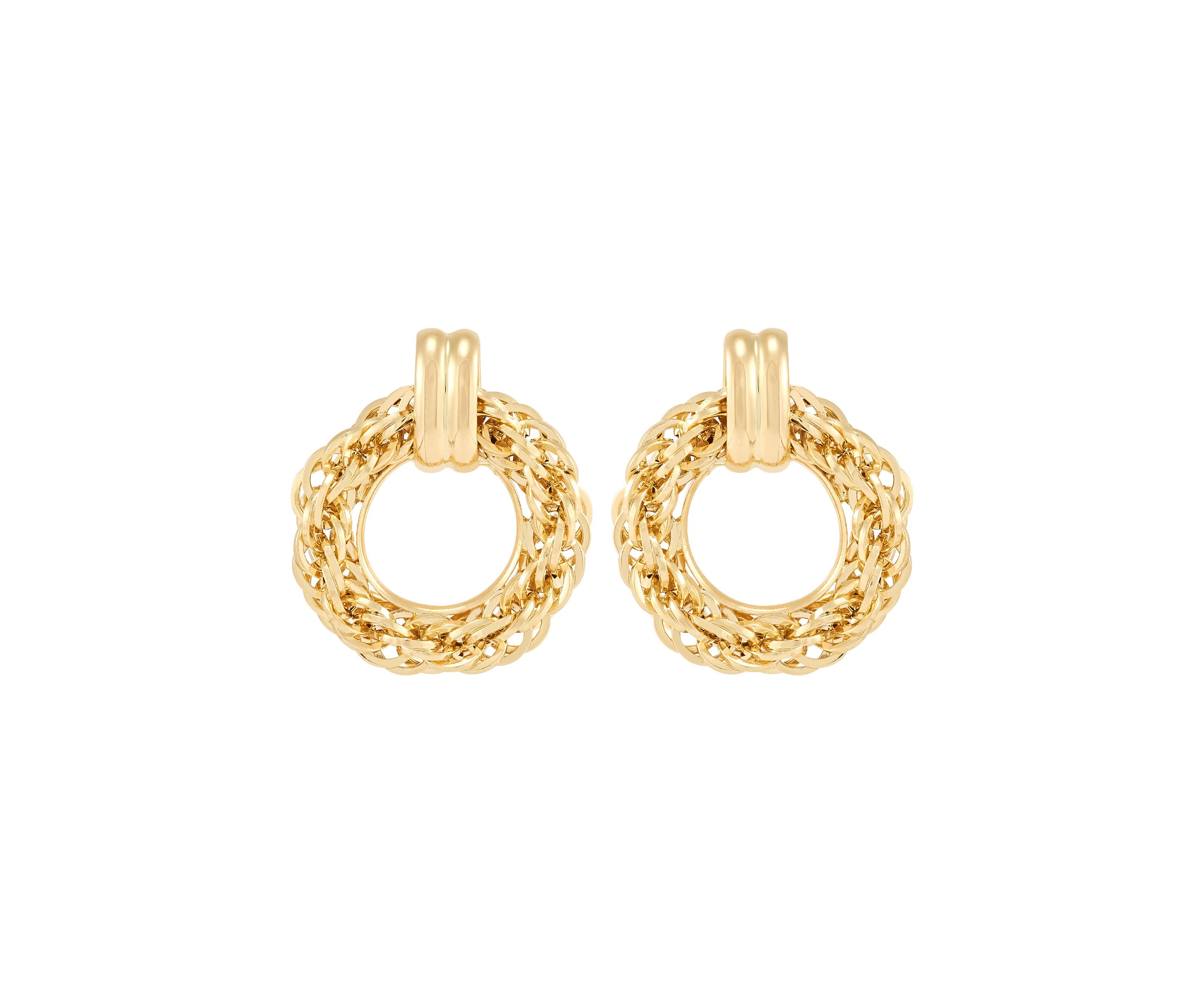 Infinity Chain Doorknocker Earrings in 10K Yellow Gold