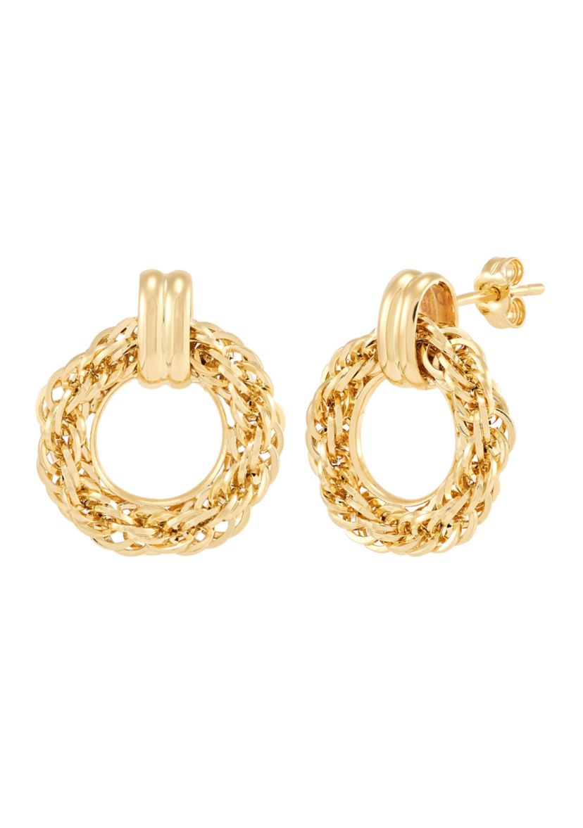 Infinity Chain Doorknocker Earrings in 10K Yellow Gold