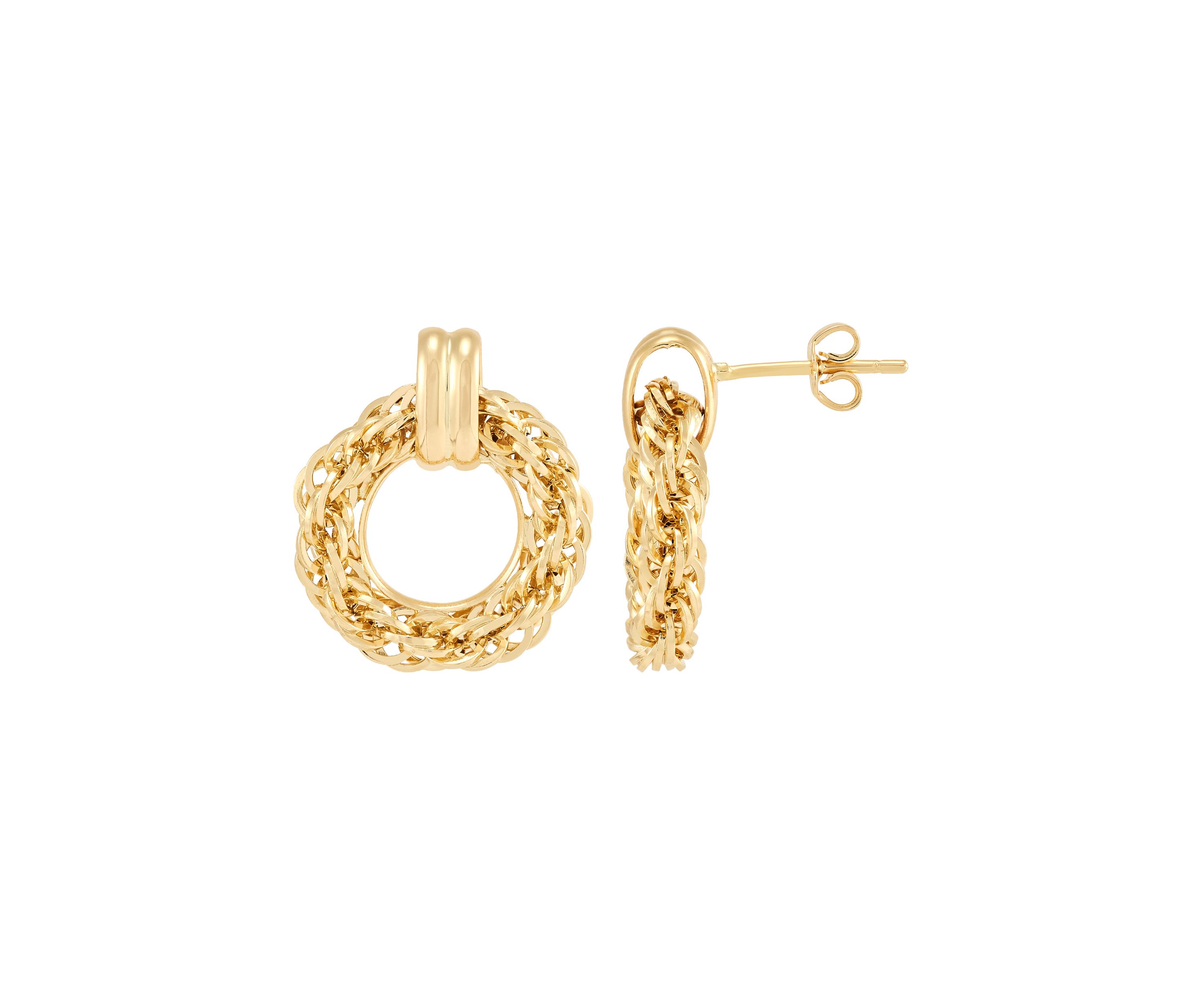 Infinity Chain Doorknocker Earrings in 10K Yellow Gold