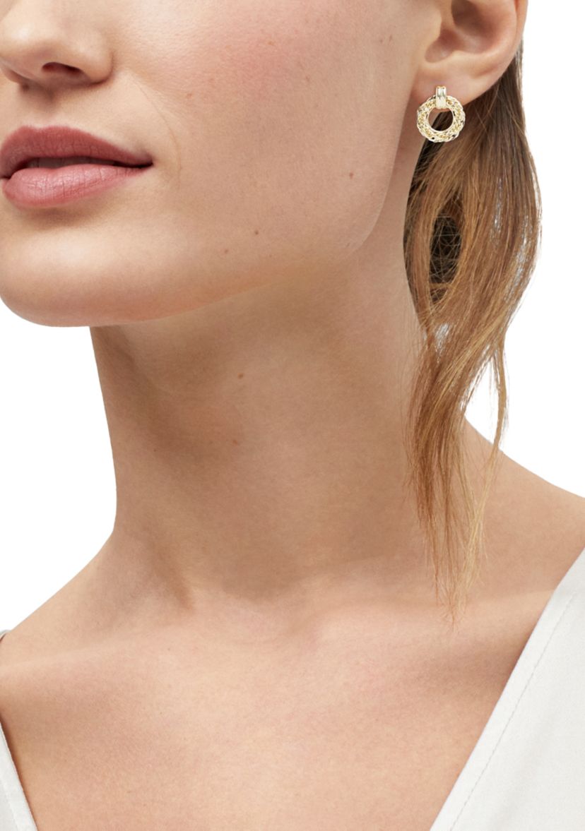Infinity Chain Doorknocker Earrings in 10K Yellow Gold