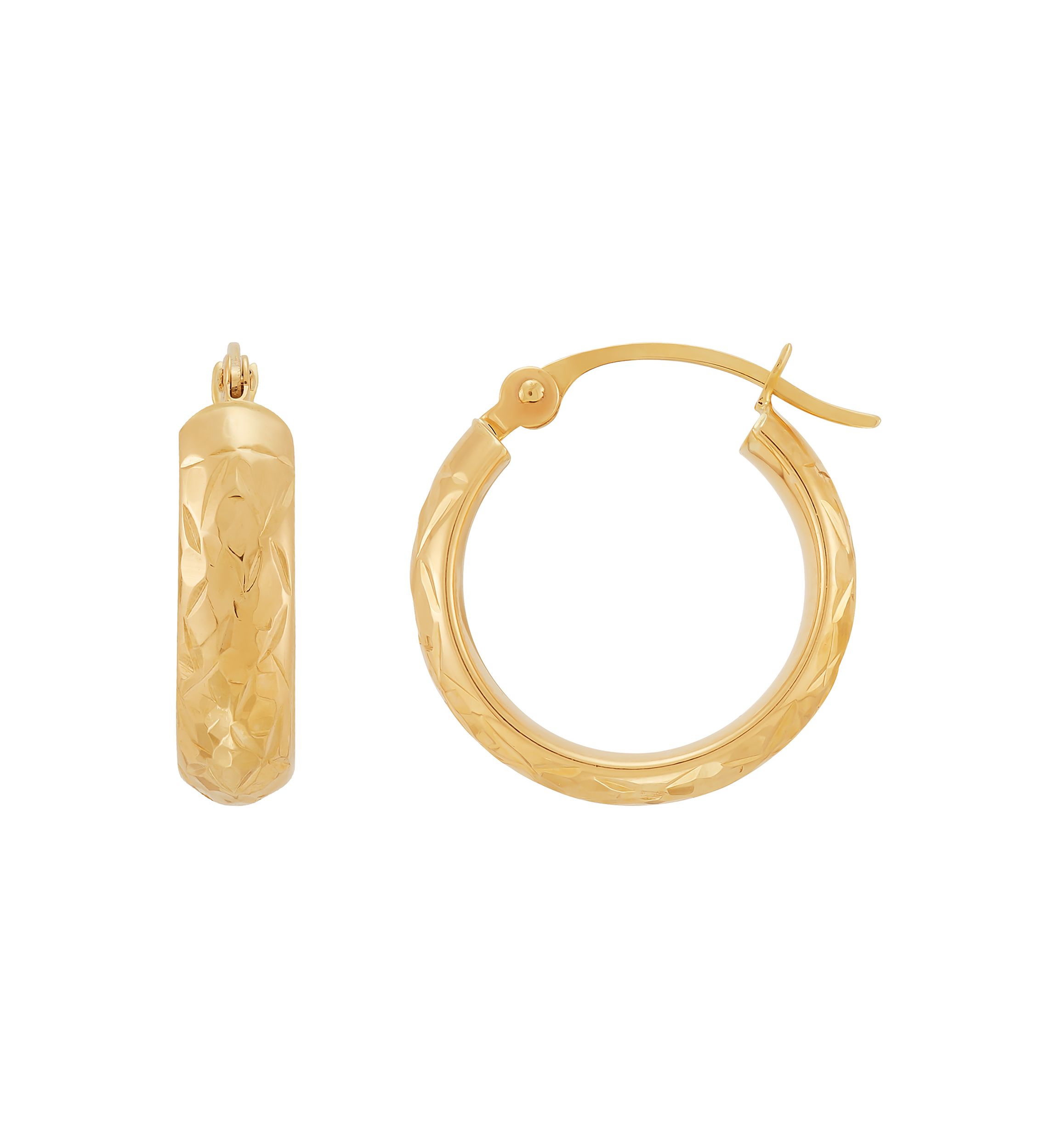 Tube Hoop Earrings in 10K Yellow Gold