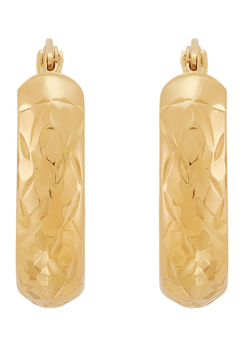 Tube Hoop Earrings in 10K Yellow Gold