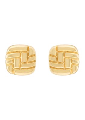 Belk & Co Square Shape Stud in 10K Yellow Gold