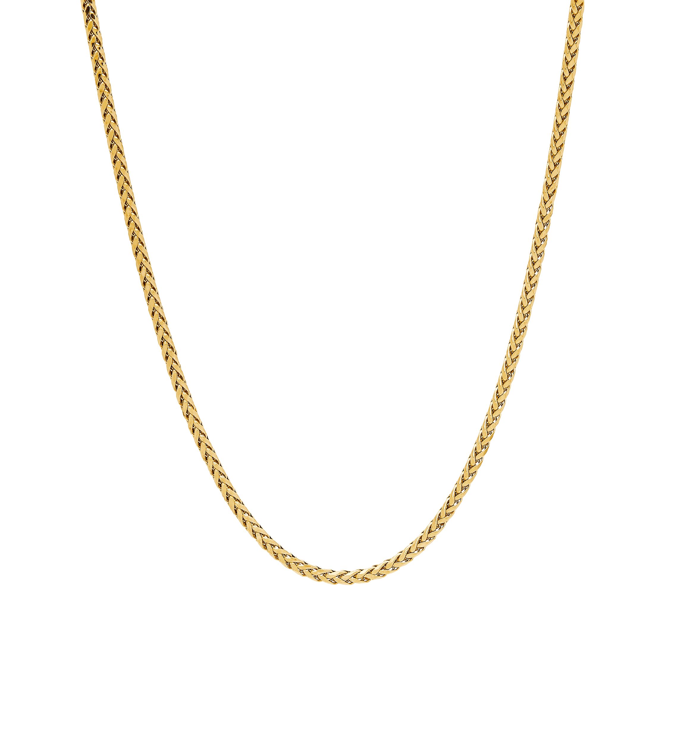 Wheat Chain Necklace in 10k Yellow Gold