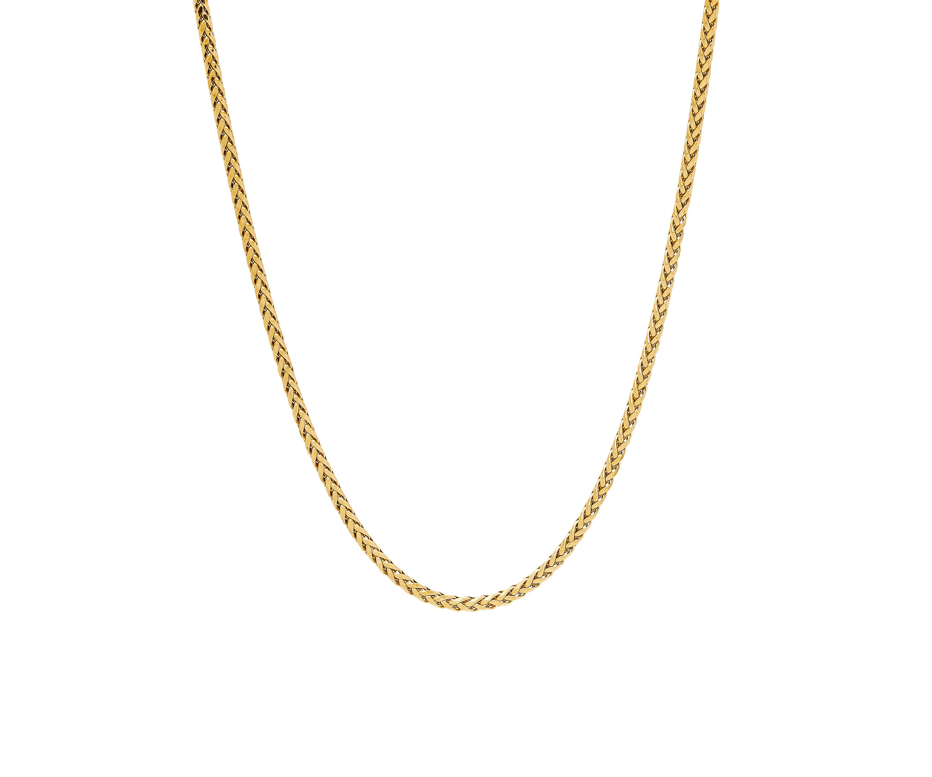 Wheat Chain Necklace in 10k Yellow Gold