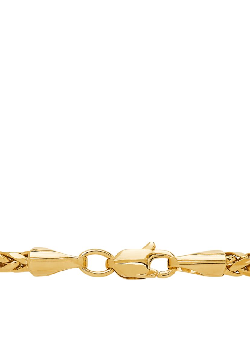 Wheat Chain Necklace in 10k Yellow Gold
