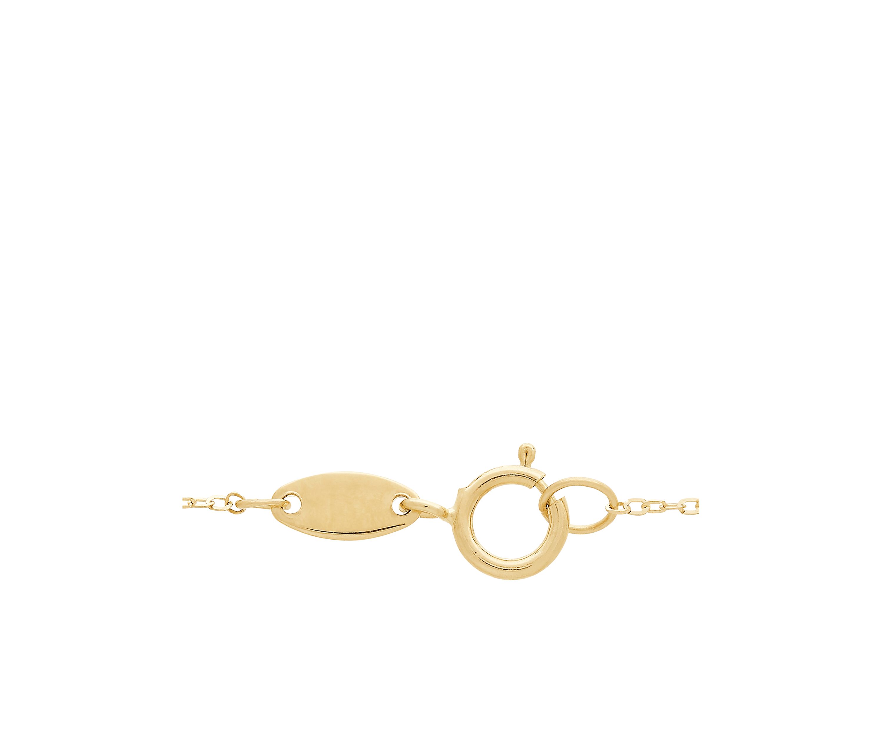 Beaded Bar Necklace Chain in 10k Tri-Color
