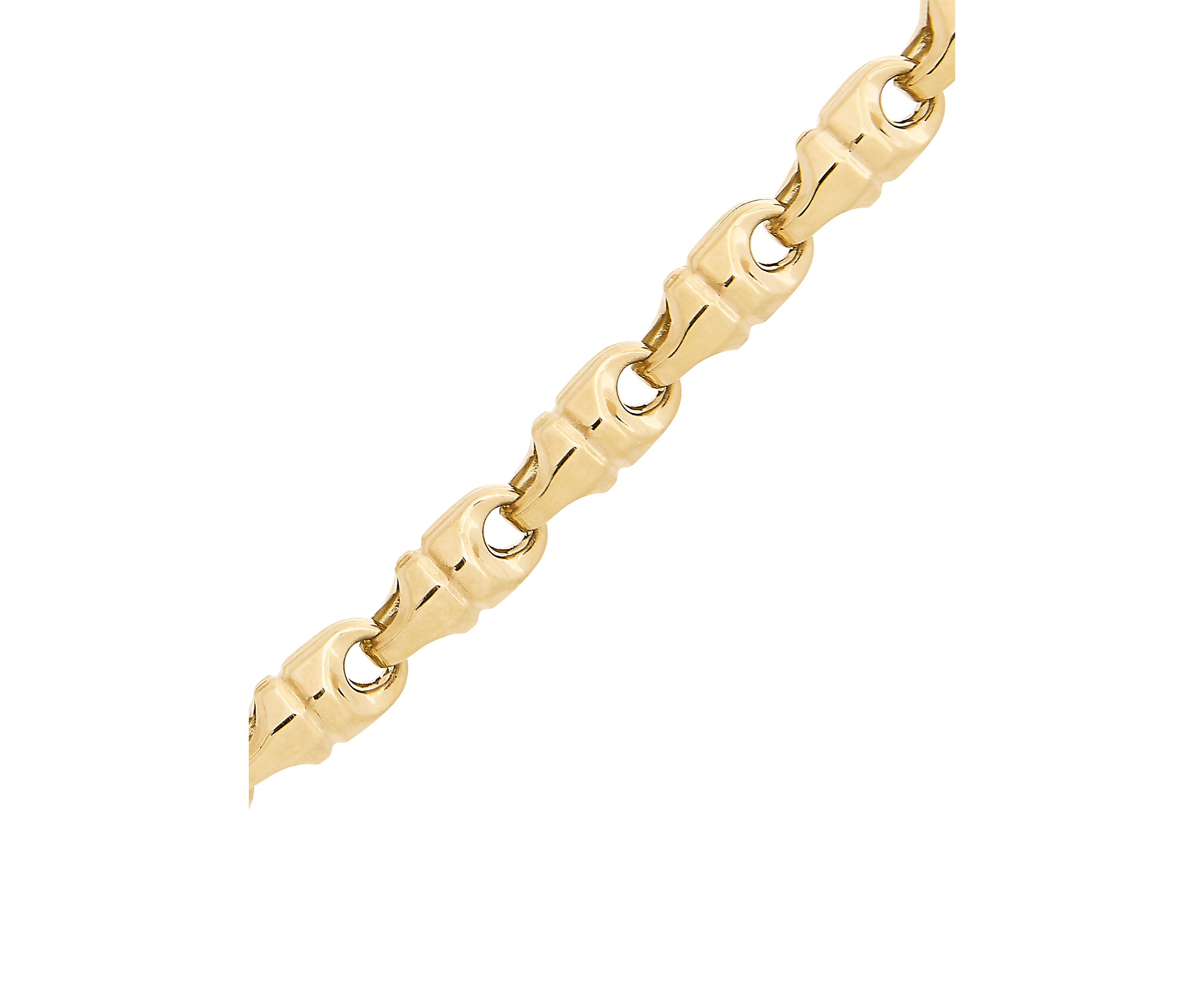 Mens Diamond Cut Link Chain Necklace in 10k Yellow Gold