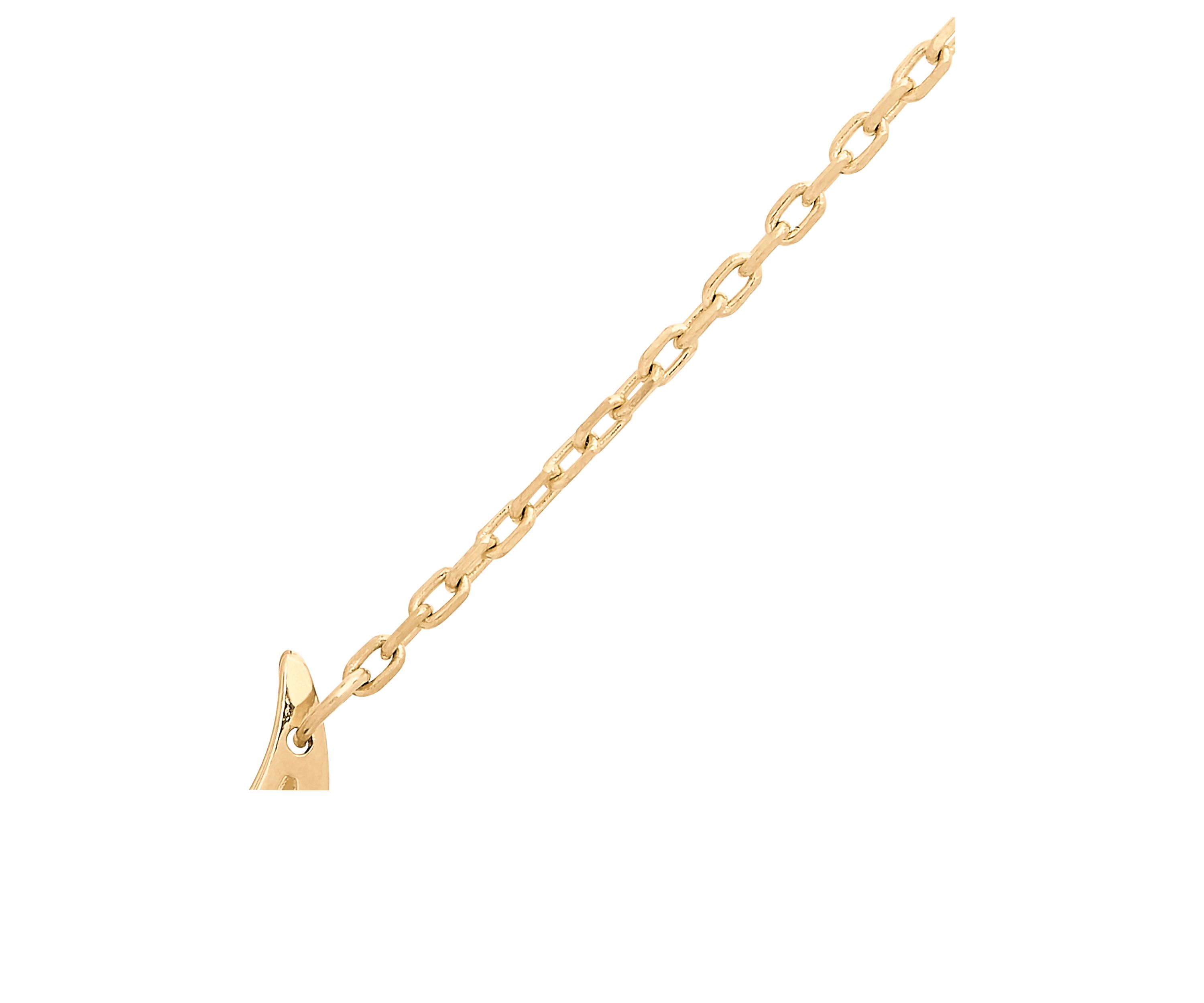 Cutout Half Moon Necklace in 10k Yellow Gold