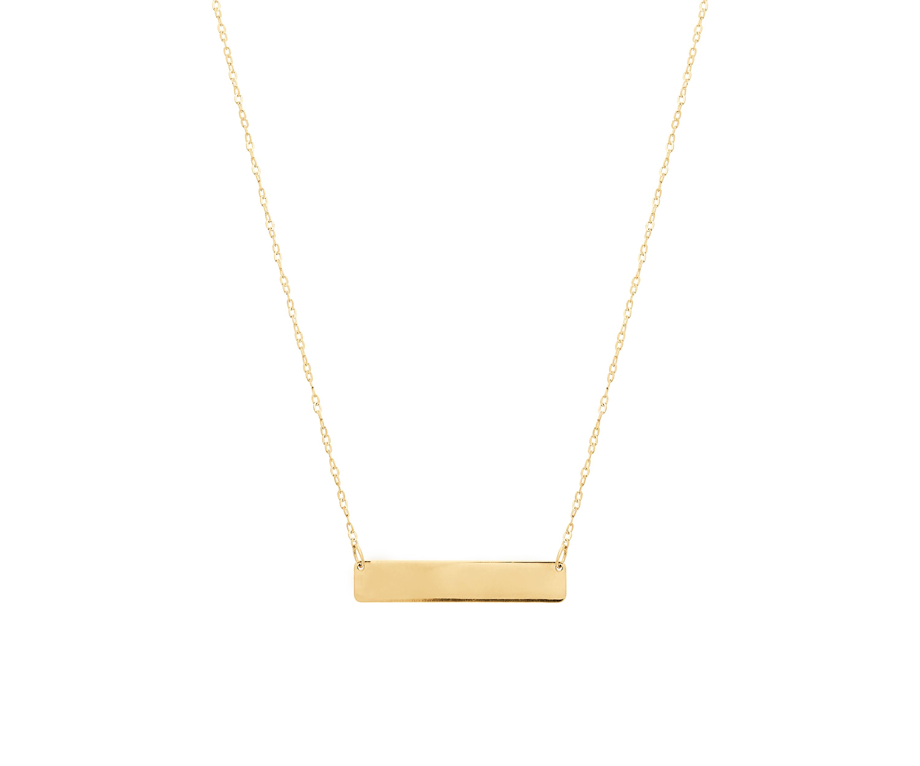 Bar Necklace on Cable Chain in 10K Yellow Gold