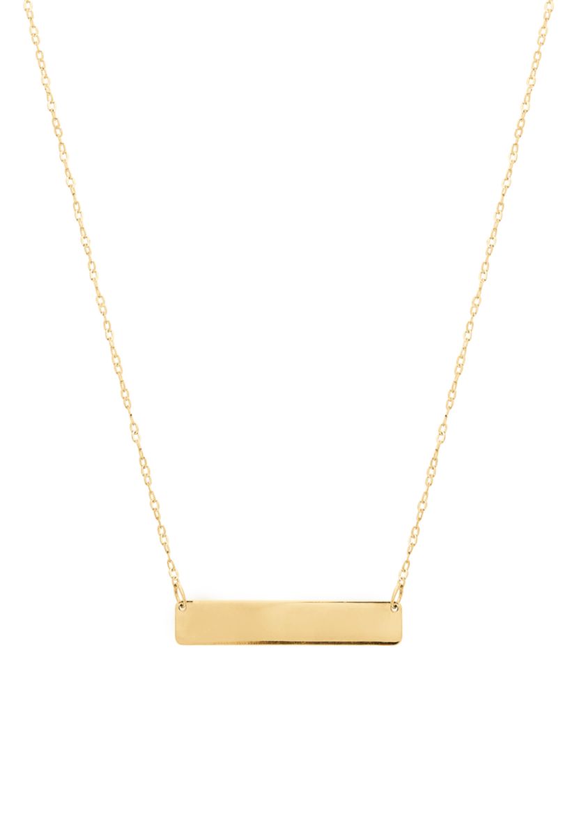 Bar Necklace on Cable Chain in 10K Yellow Gold