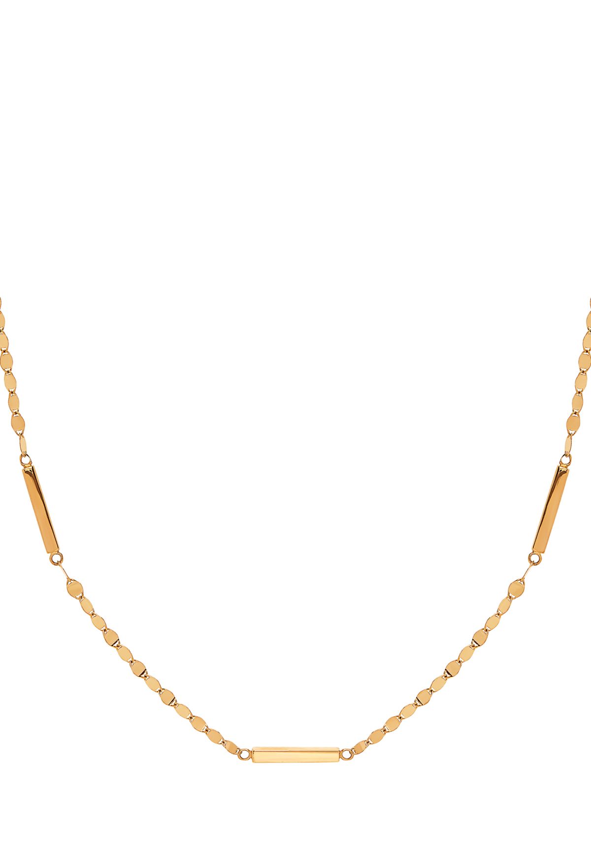 10K Yellow Gold Square Bar Necklace