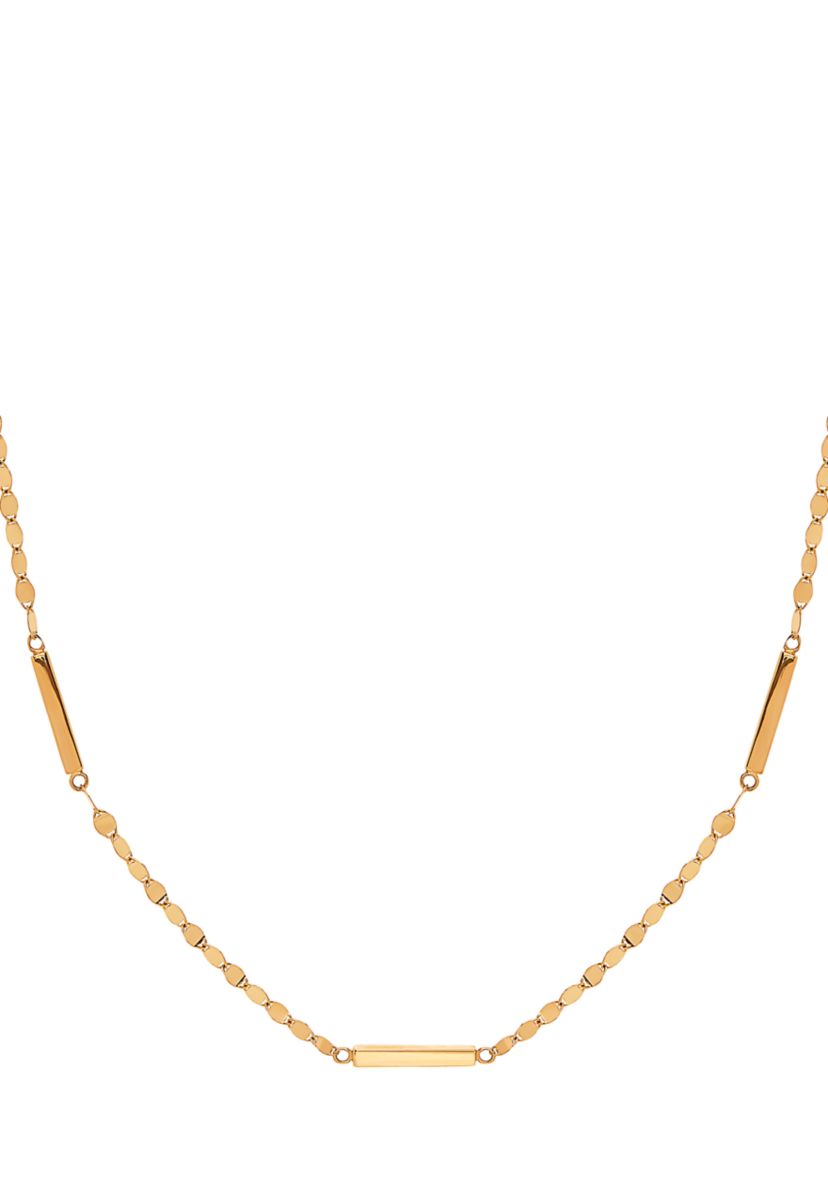 10K Yellow Gold Square Bar Necklace