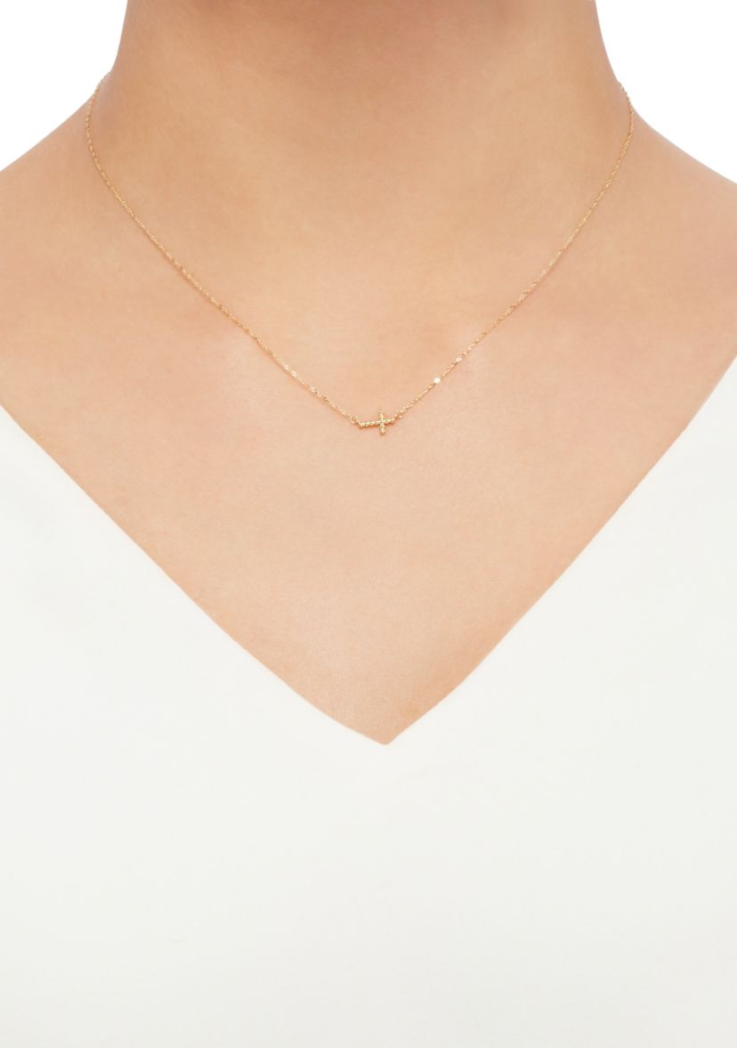 Cross Necklace in 10K Yellow Gold