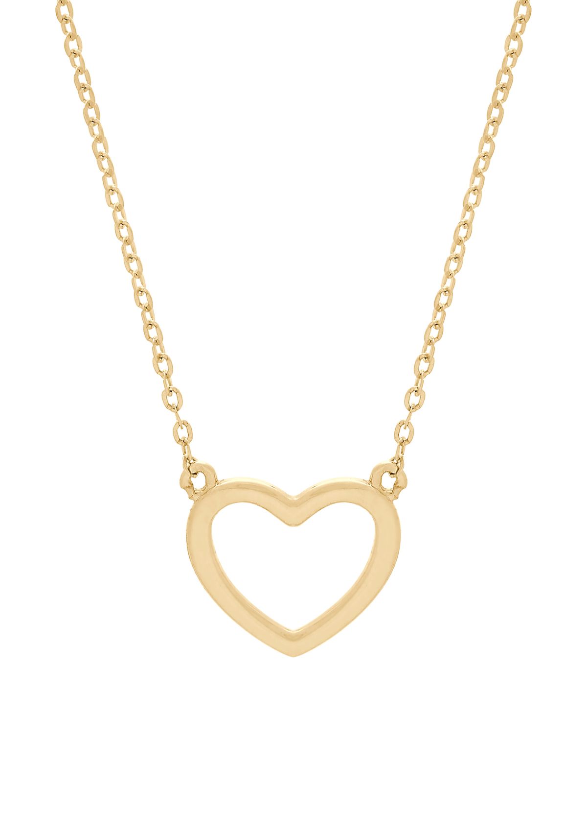 Polished Heart Necklace in 10k Yellow Gold