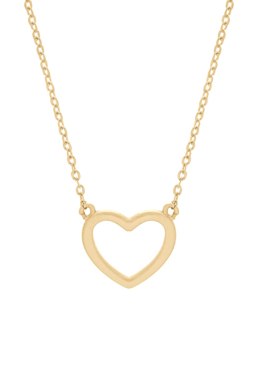 Polished Heart Necklace in 10k Yellow Gold