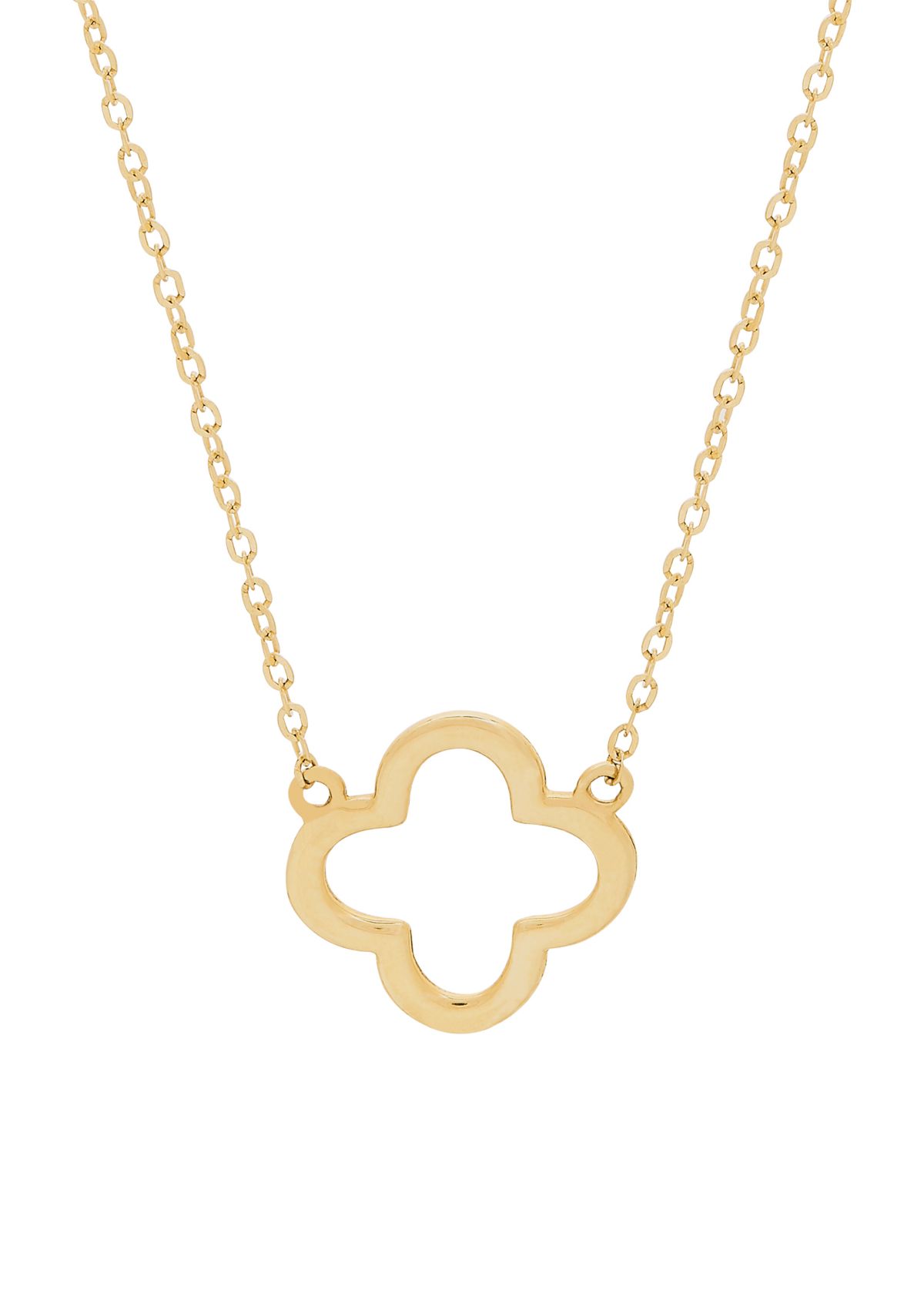 Polished Flower Necklace in 10k Yellow Gold 