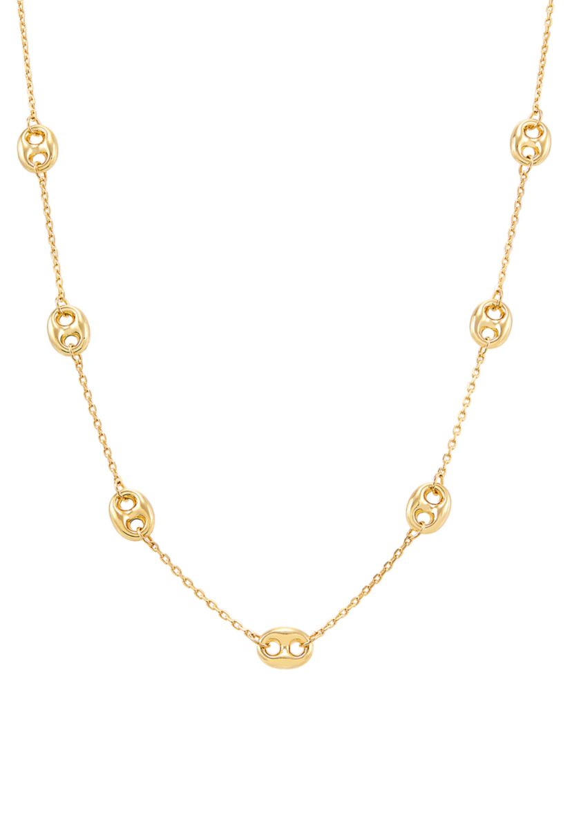Mariner Links Station Necklace in 10K Yellow Gold