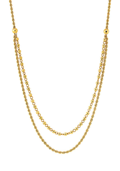 Belk & Co. Double Layers Beads Necklace in