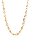 Open Oval Rope Chain in 10K Yellow Gold 