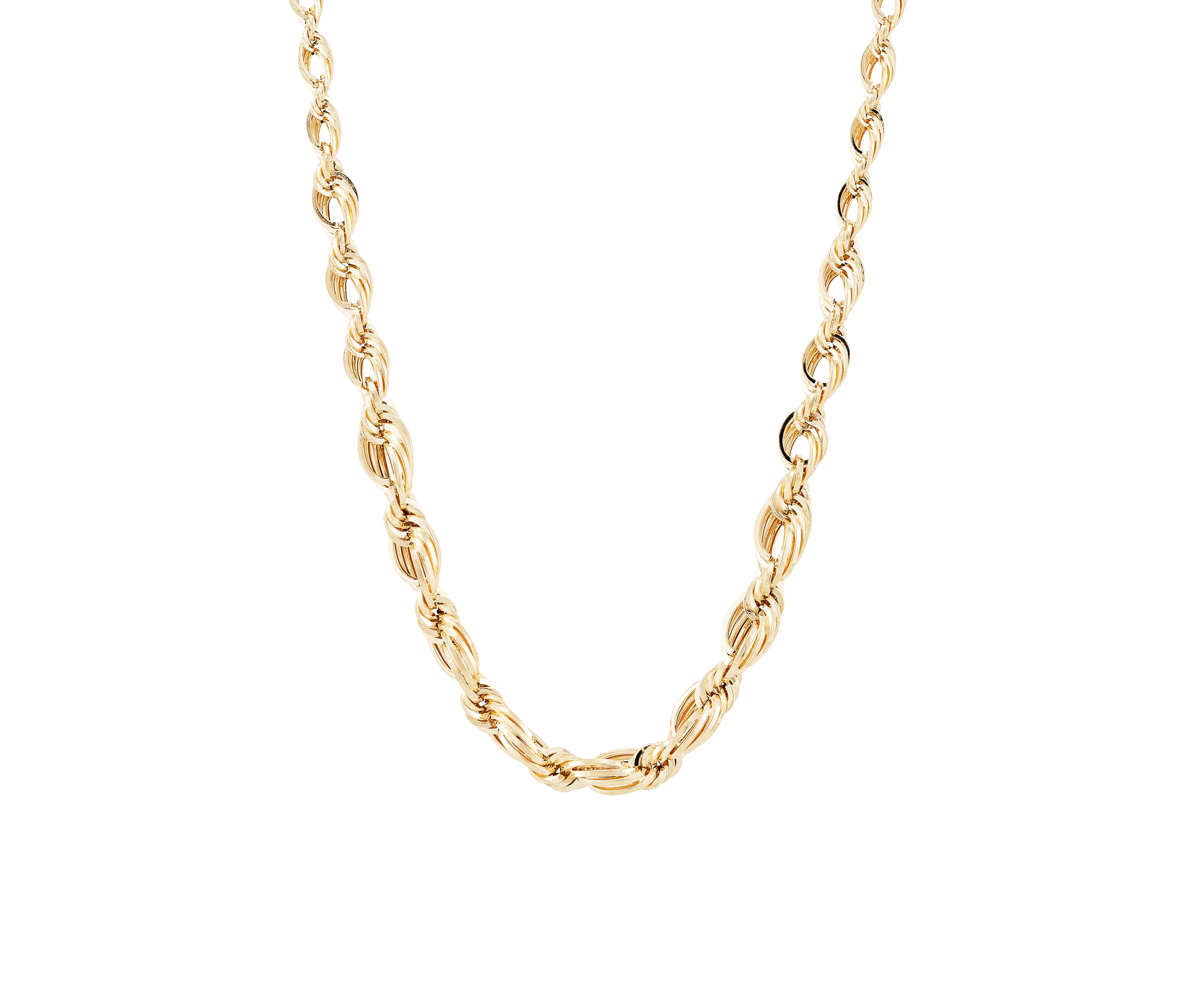Open Oval Rope Chain in 10K Yellow Gold 