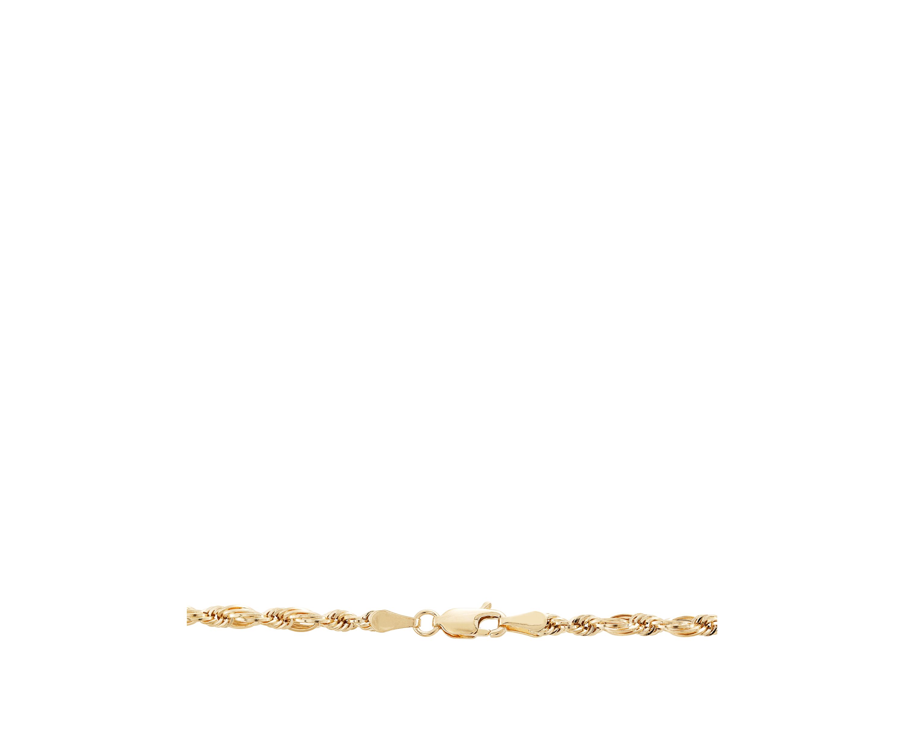 Open Oval Rope Chain in 10K Yellow Gold 