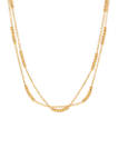 Double Layer Chain Necklace in 10K Yellow Gold 