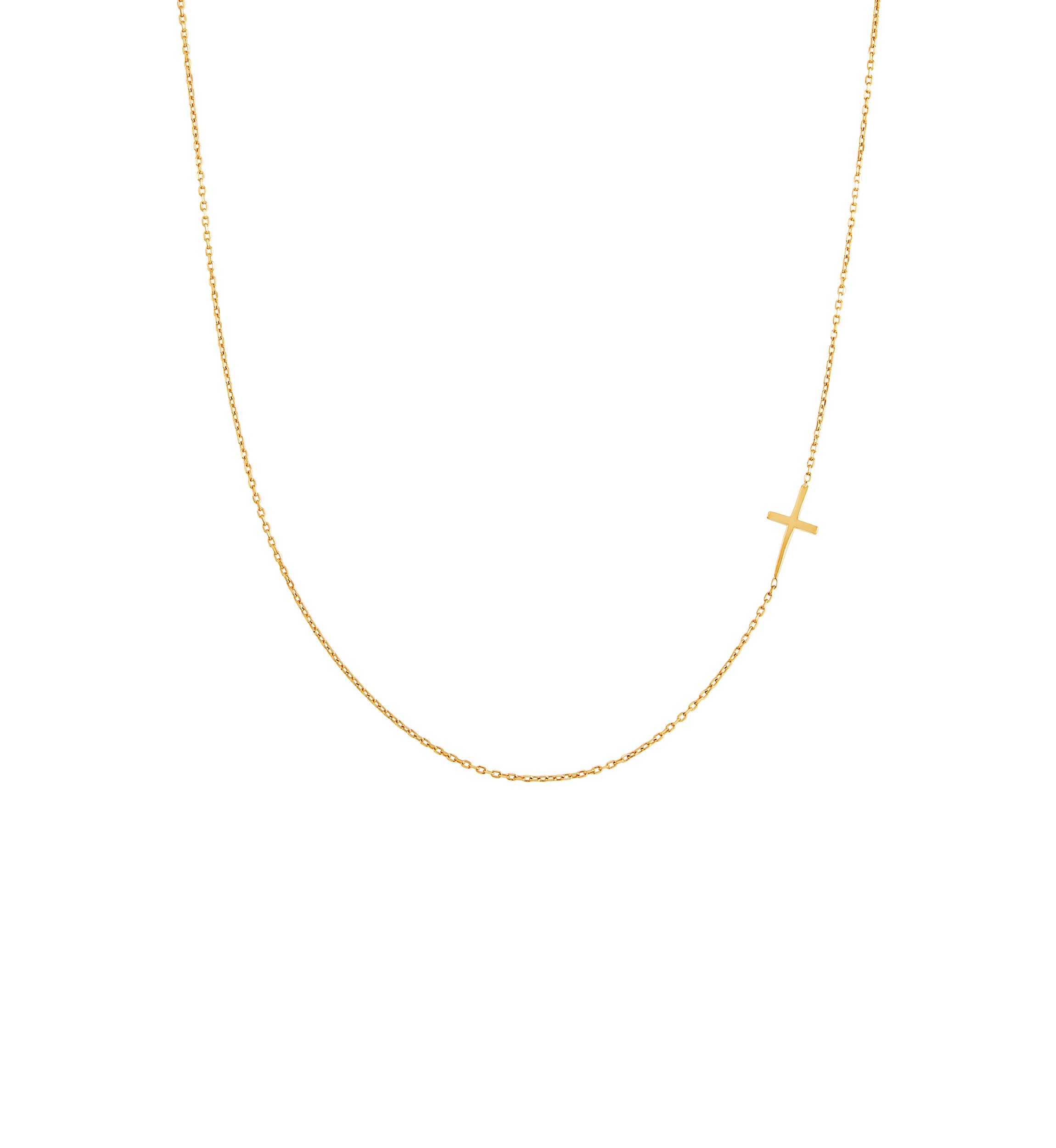 Cross Chain Necklace in 10K Yellow Gold 