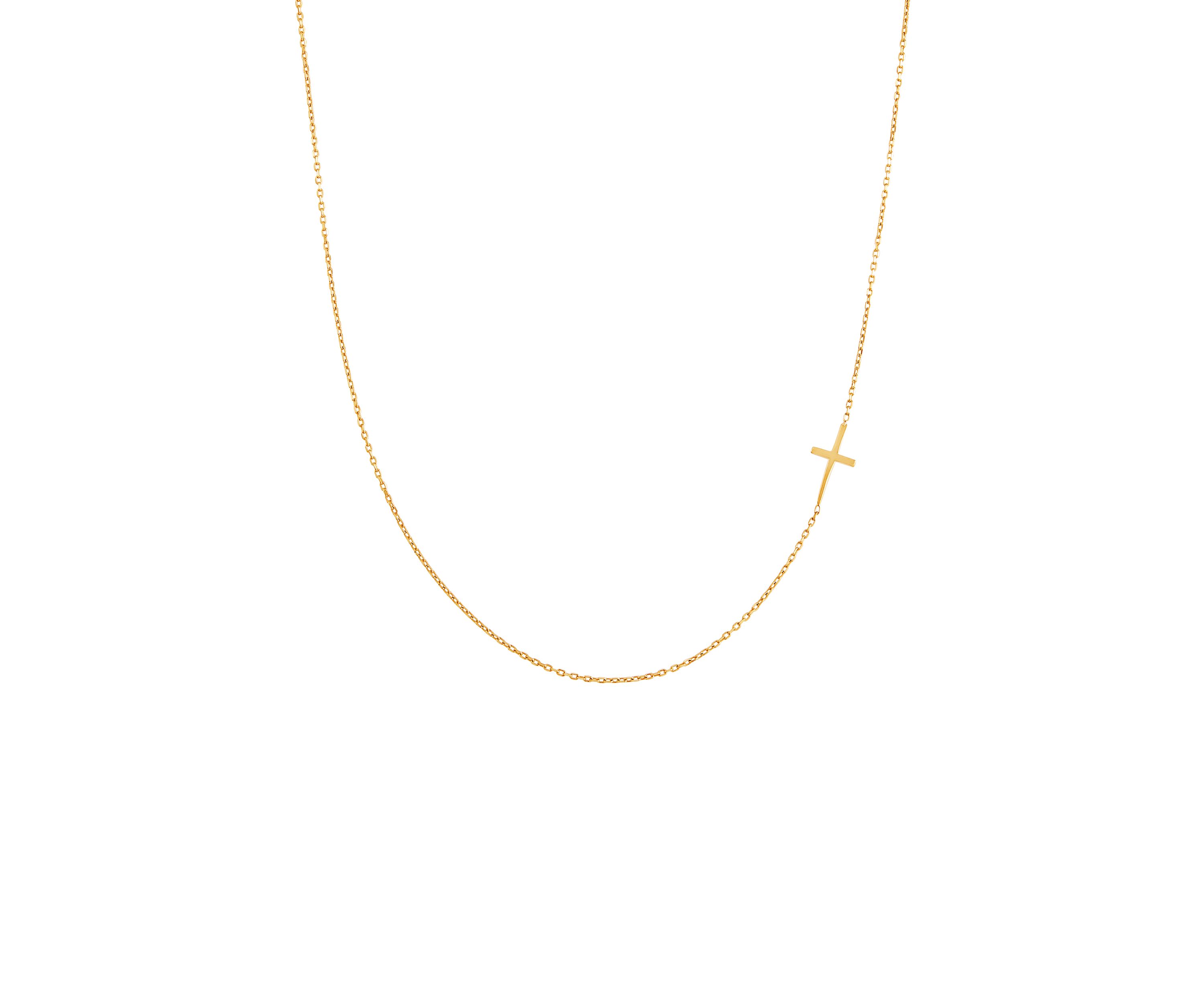 Cross Chain Necklace in 10K Yellow Gold 