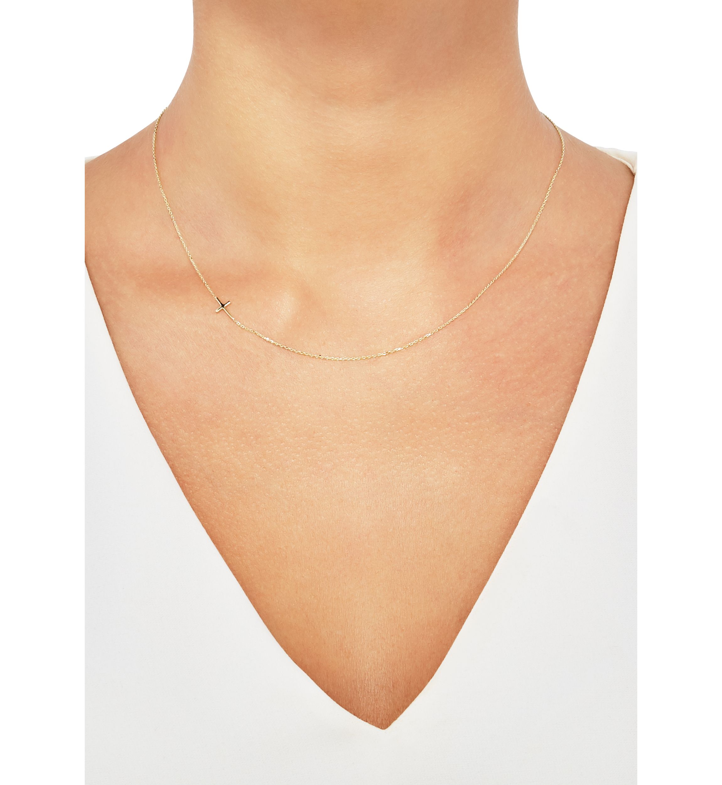 Cross Chain Necklace in 10K Yellow Gold 