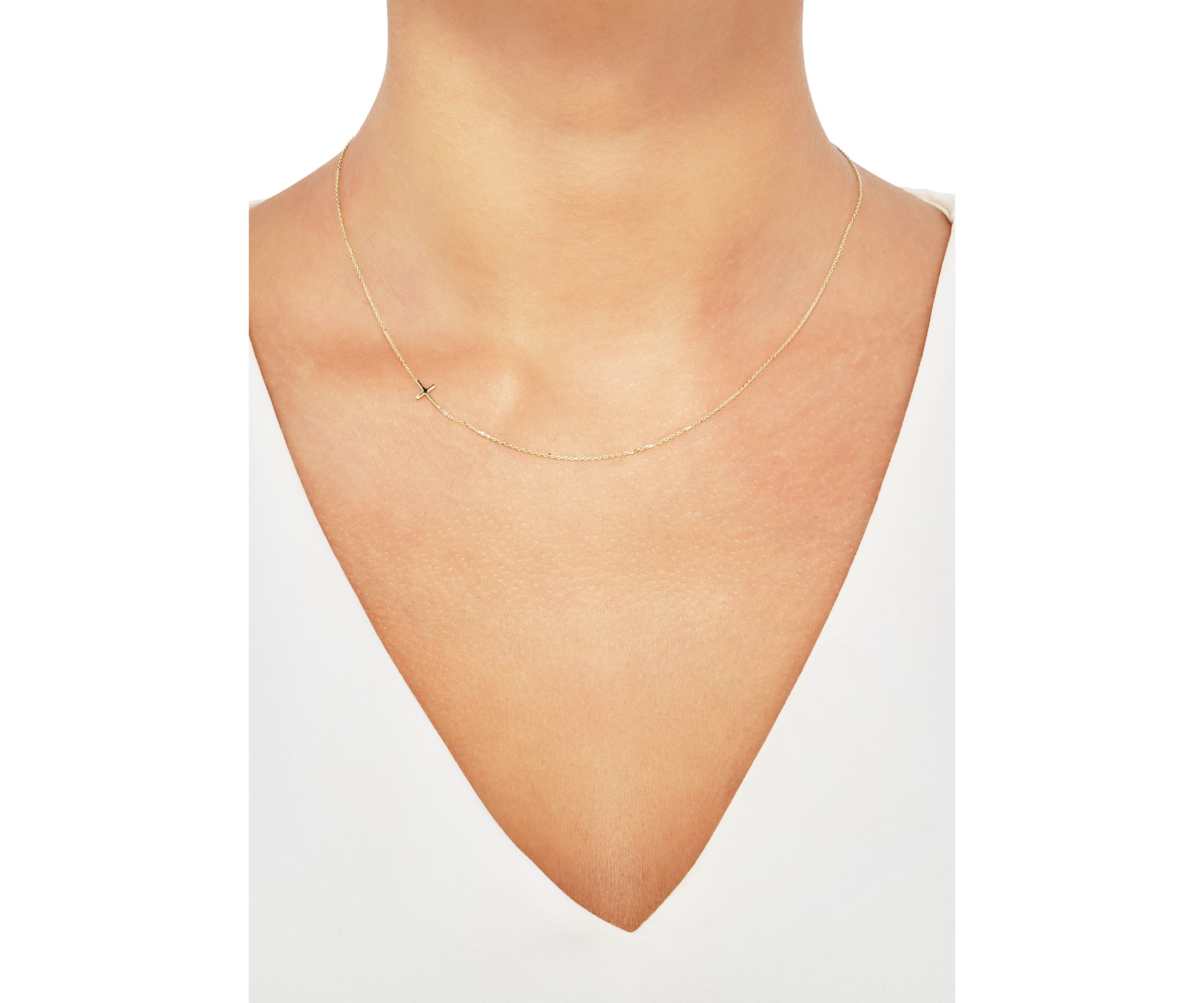 Cross Chain Necklace in 10K Yellow Gold 