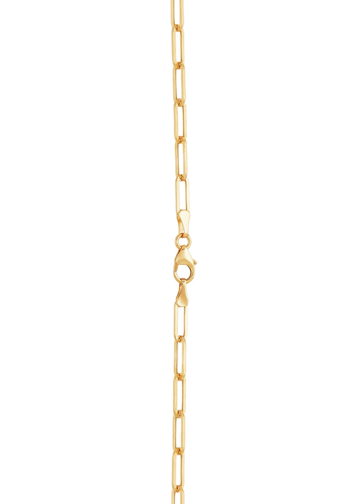 Bead Station on Paperclip Chain in 10K Yellow Gold