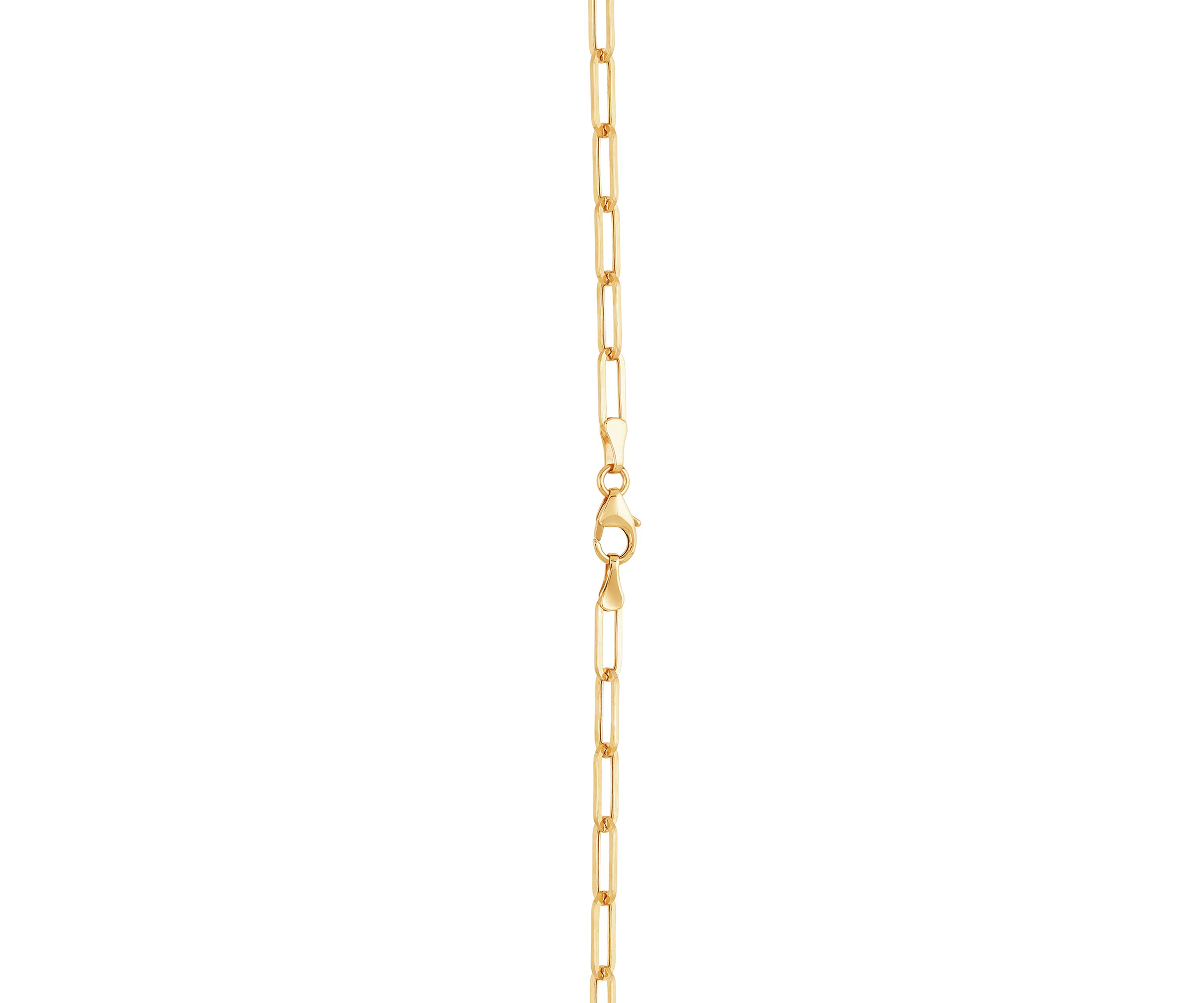 Bead Station on Paperclip Chain in 10K Yellow Gold