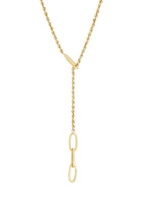Belk & Co Oval Links Lariat Necklace In 10K Yellow Gold