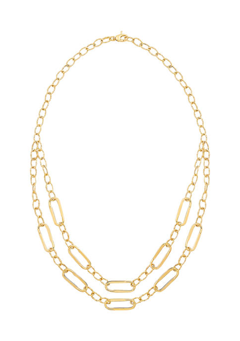Belk & Co. Hollow Layered Paperclip Necklace in