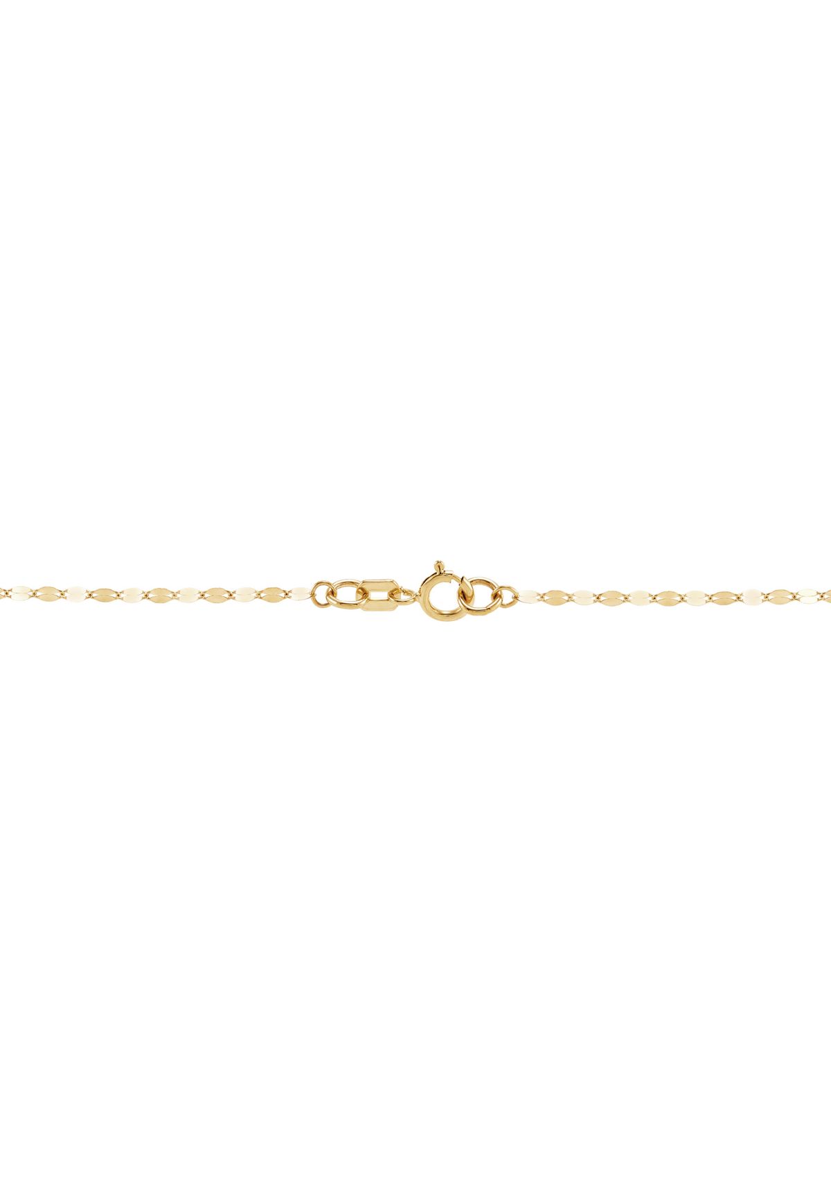 Starburst Drop On Mirror Chain Necklace in 10K Yellow Gold