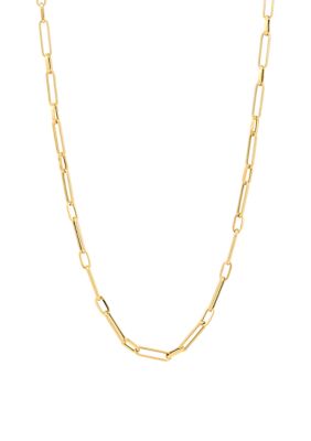 Belk & Co Long Open Oval Shape Link Necklace in 10K Yellow Gold, 18 in